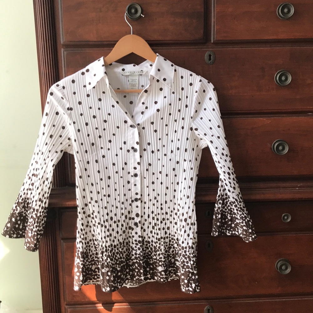 3/4 sleeve blouse button down